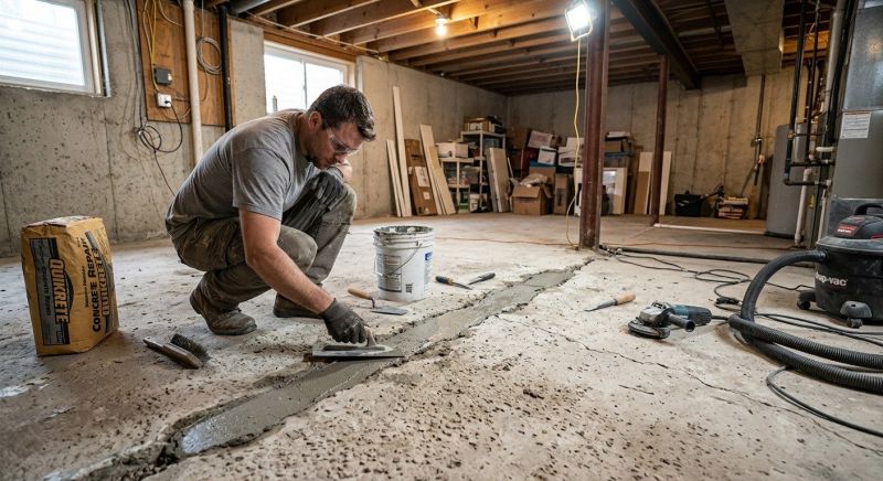 Cracked Basement Floor Repair in Rockledge, FL